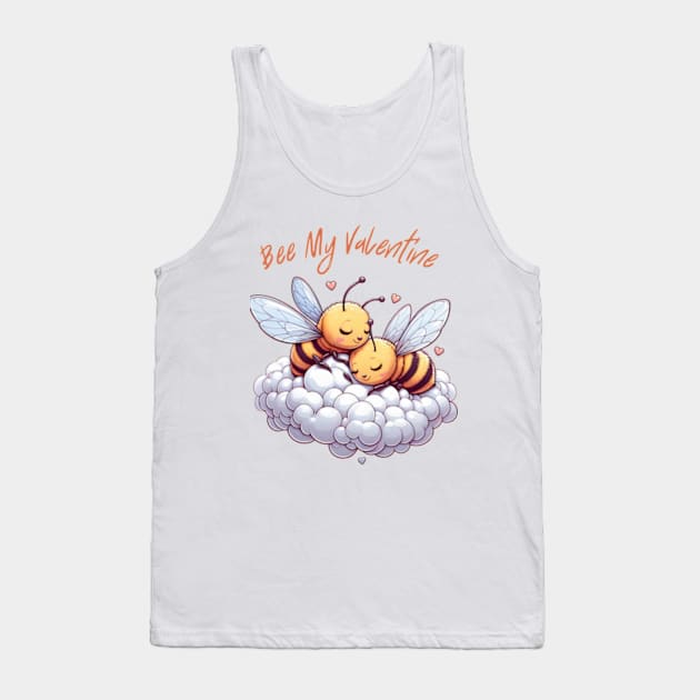 couple of bees embracing on a cloud, Bee My Valentine Tank Top by StyleTops